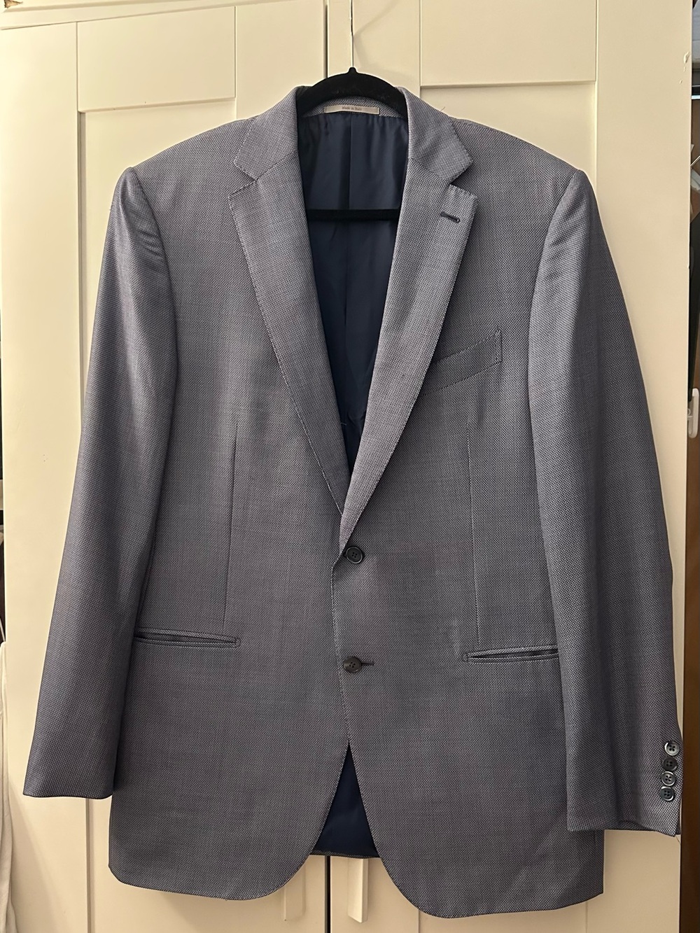 Ermenegildo Zegna Trofeo 600 Light Gray/Blue WoolSilk Blazer US44L Mila